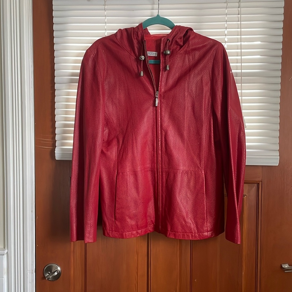 Kushi genuine leather zip up jacket